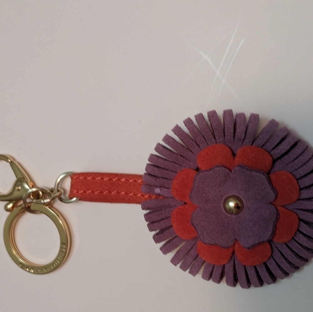 Anthropologie Floral Charm KeyChain Ring Multicolored